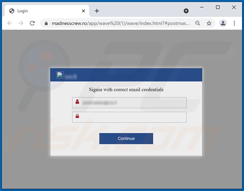 Phishing-site gepromoot via Upgrade e-mail spam (madnesscrew[.]ro)