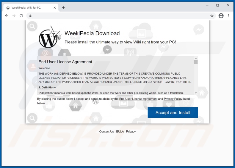 WeekiPedia adware die website promoot