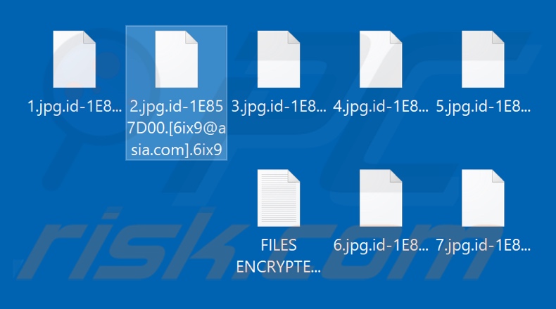 Files encrypted by 6ix9 ransomware (.6ix9 extension)