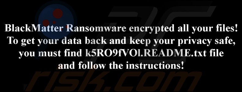 BlackMatter ransomware wallpaper
