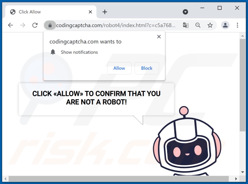 codingcaptcha[.]com pop-up doorverwijzingen