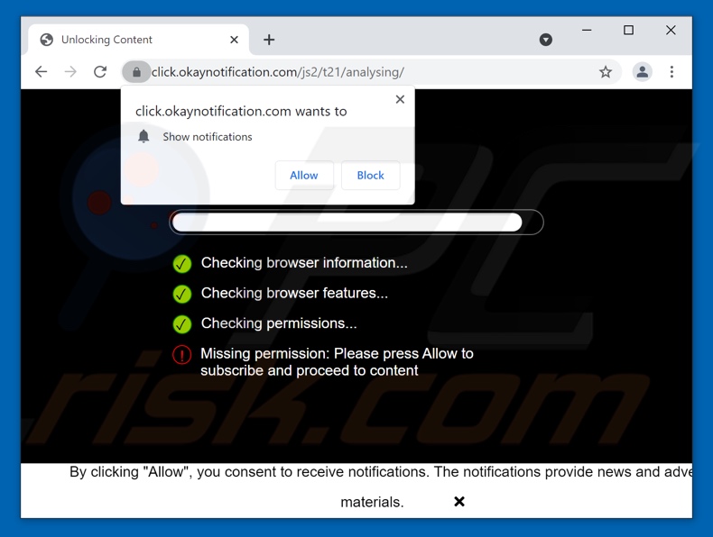 okaynotification[.]com pop-up doorverwijzingen