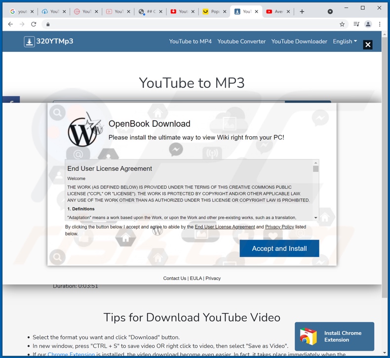 OpenBook adware promote website