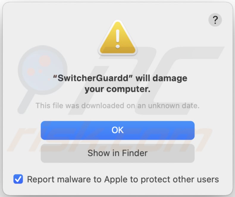 switcherguard adware pop-up die verschijnt terwijl switcherguard geïnstalleerd is