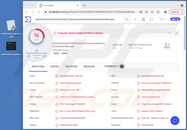 UnitCache adware