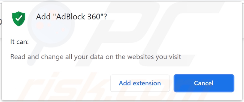 AdBlock 360 adware vraagt gegevens-gerelateerde toestemmingen