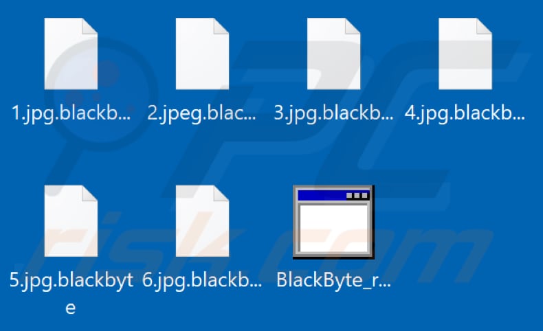 Bestanden die zijn versleuteld door BlackByte ransomware (.blackbyte extensie)