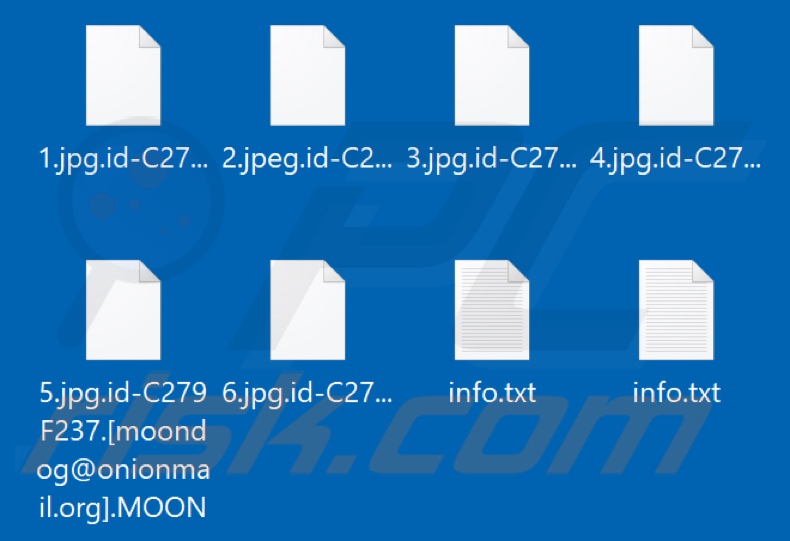 Bestanden die zijn versleuteld door MOON ransomware (.MOON extensie)