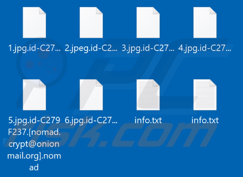 Bestanden die zijn versleuteld door Nomad ransomware (.nomad extensie)