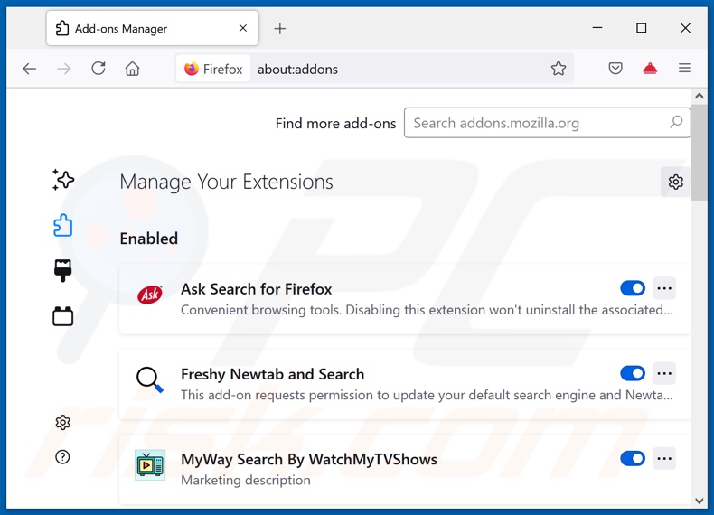 Verwijderen van schadelijke extensies uit Mozilla Firefox stap 2