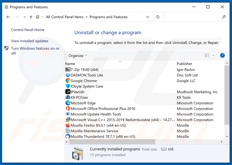 ongewenste programma's verwijderen via het Configuratiescherm