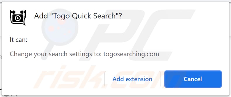 togo quick search browser hijacker melding