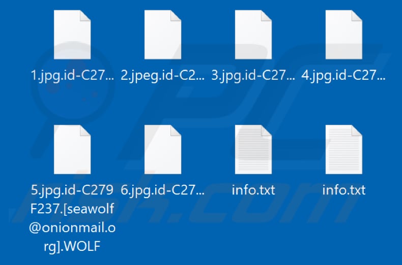 Bestanden die zijn versleuteld door WOLF ransomware (.WOLF extensie)