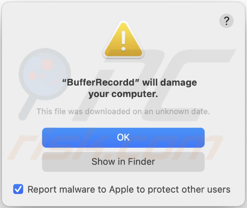 bufferrecord adware pop-up die verschijnt terwijl bufferrecord aanwezig is