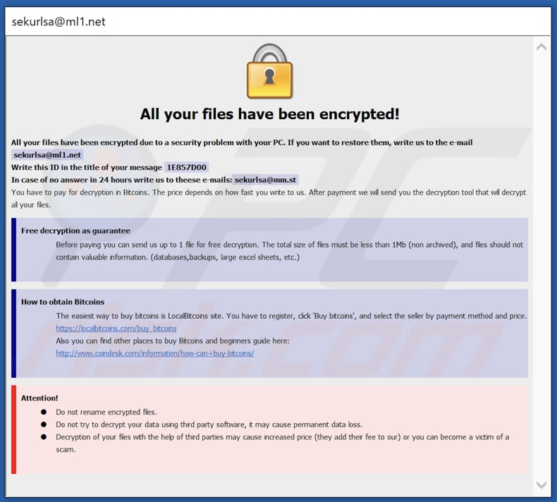 Lsas decryptie instructies (pop-up venster)