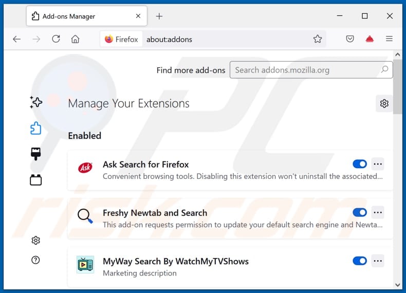 Verwijderen van searchsmarters.online gerelateerde Mozilla Firefox extensies