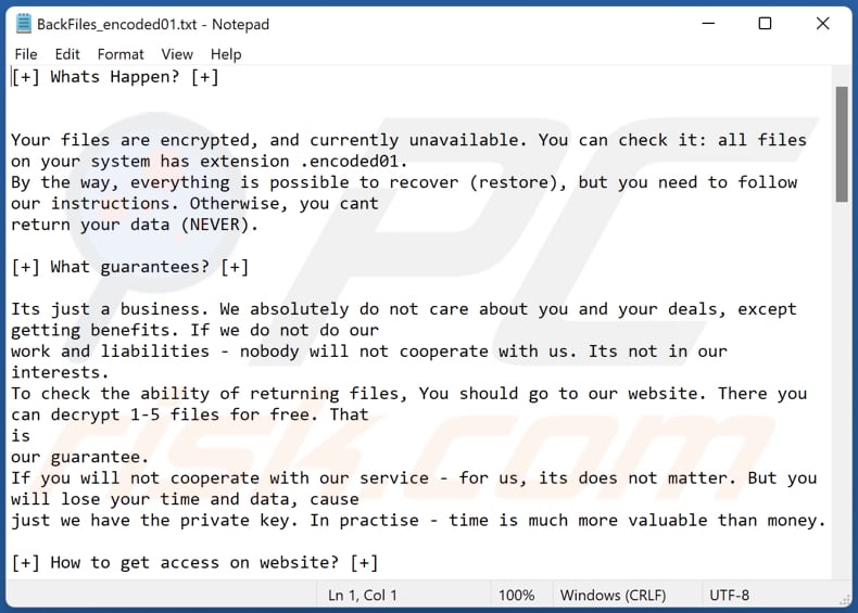 Encoded01 ransomware tekstbestand (BackFiles_encoded01.txt)
