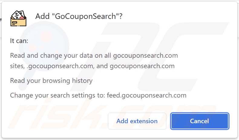 GoCouponSearch browser hijacker vraagt om machtigingen