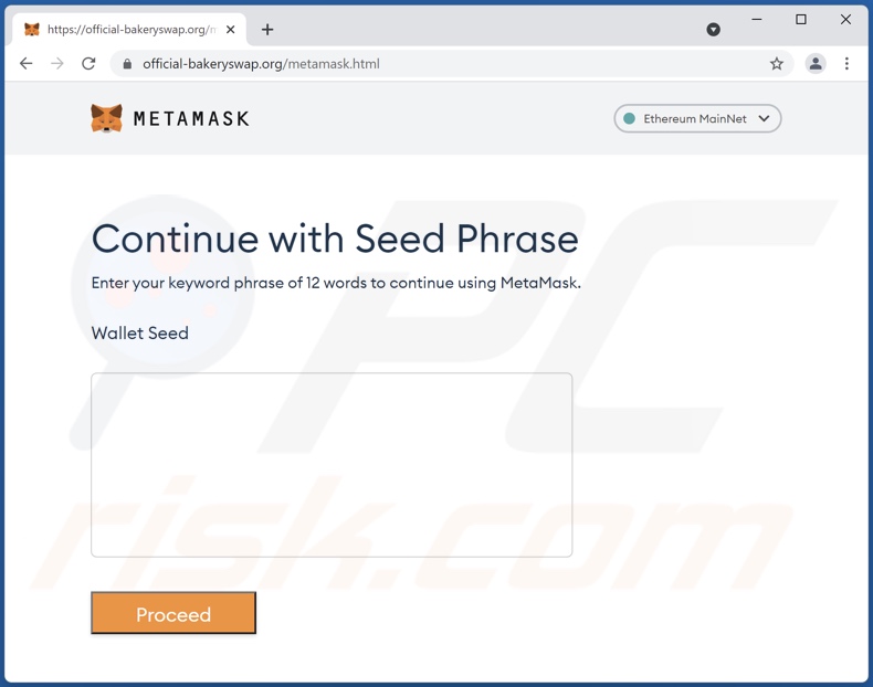 MetaMask e-mail scam gepromoot phishing website