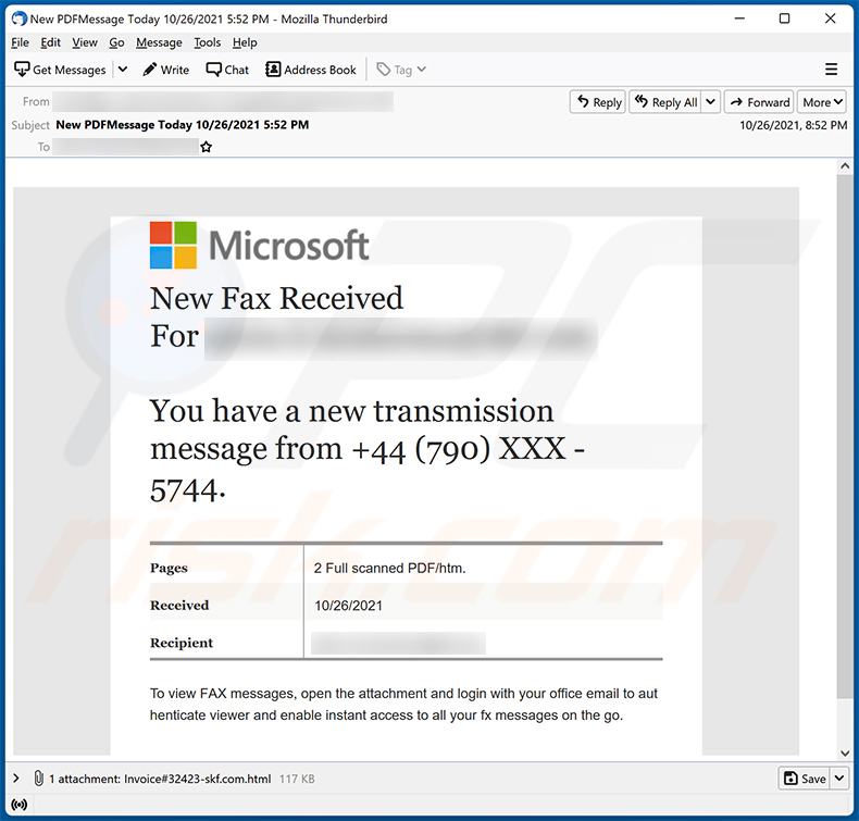 New Fax Received spam email (2021-11-04)
