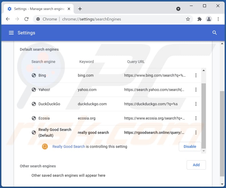 Verwijderen van rgoodsearch.online uit Google Chrome standaard zoekmachine