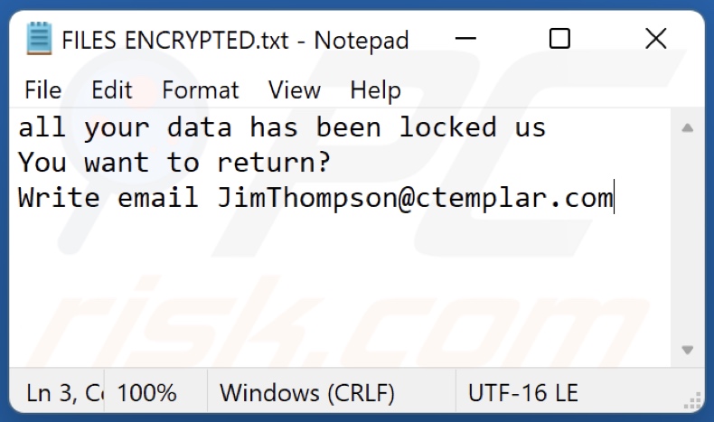 Deeep ransomware tekstbestand (FILES ENCRYPTED.txt)