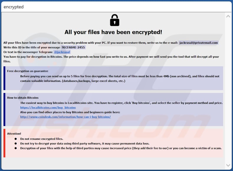 drik ransomware losgeld bericht info.hta pop-up