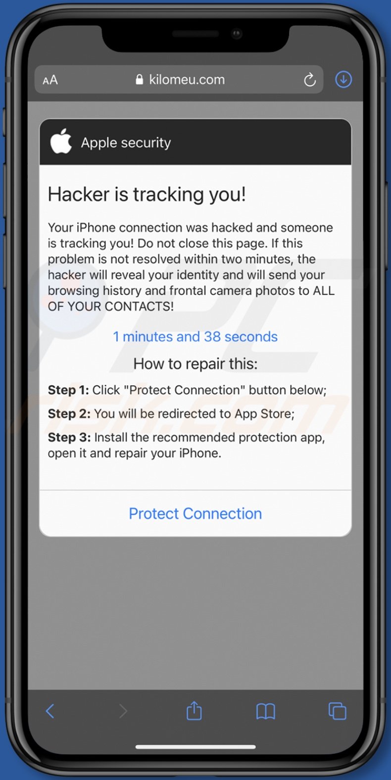 Hacker is tracking you! oplichterij