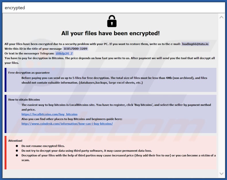 Health ransomware pop-up venster (info.hta)