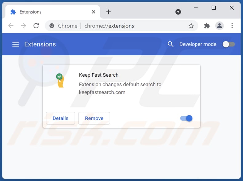 Verwijderen van keepfastsearch.com gerelateerde Google Chrome-extensies