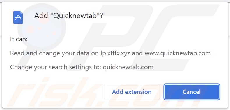 quicknewtab browser hijacker browser melding