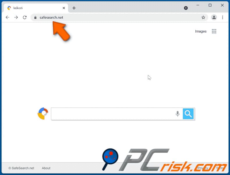 safesearch.net dat doorverwijst naar Bing (GIF)