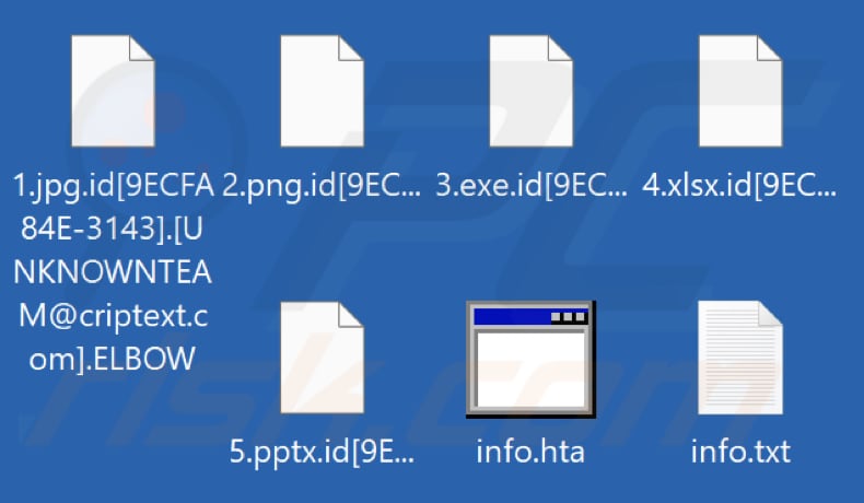 Bestanden die zijn versleuteld door ELBOW ransomware (.ELBOW extensie)