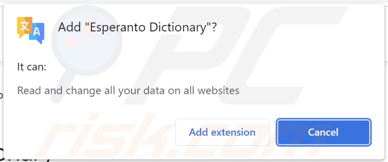 Esperanto Dictionary pop-up omleidingen