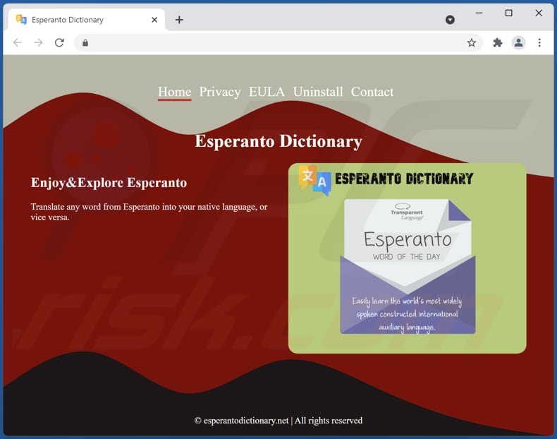 Esperanto Dictionary adware officiële downloadpagina