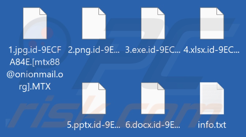 Bestanden die zijn versleuteld door MTX ransomware (.MTX extensie)