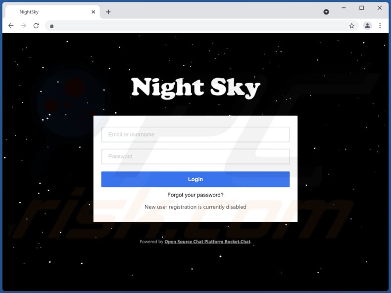 night sky ransomware contact website