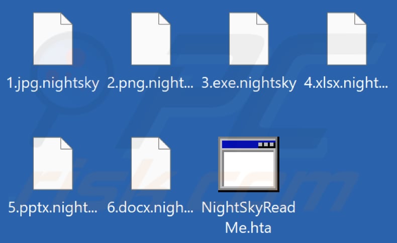 Bestanden die zijn versleuteld door Night Sky ransomware (.nightsky extensie)