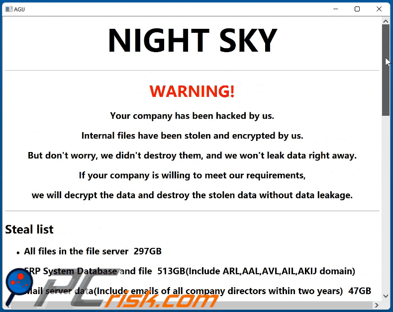 night sky ransomware bericht NightSkyReadMe.hta gif