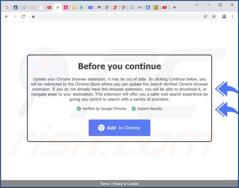 Nuhtab browser hijacker promoot bedrieglijke site