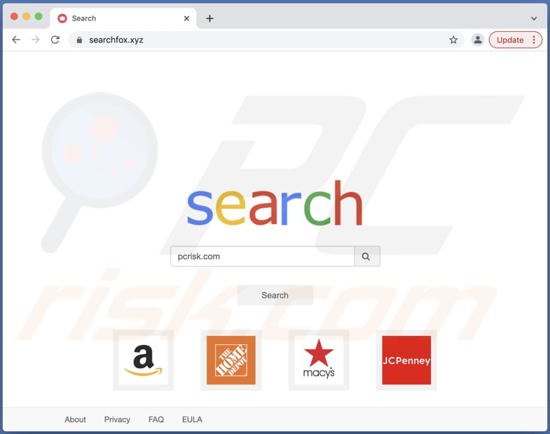 searchfox.xyz browser hijacker op een Mac computer