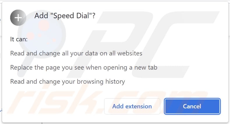 speed dial browser hijacker browsermelding