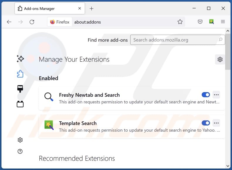 Verwijderen van addonsearch.net gerelateerde Mozilla Firefox extensies