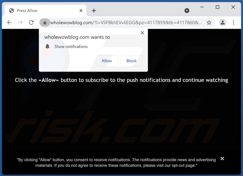 wholewowblog[.]com pop-up redirects