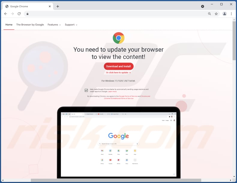 You need to update your browser to view the content scam scam