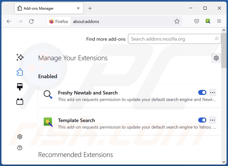 Het verwijderen van aan better-search.xyz gerelateerde Mozilla Firefox-extensies