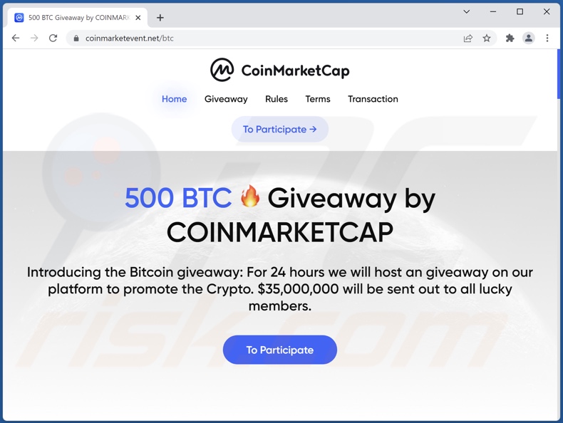 CoinMarketCap Giveaway scam