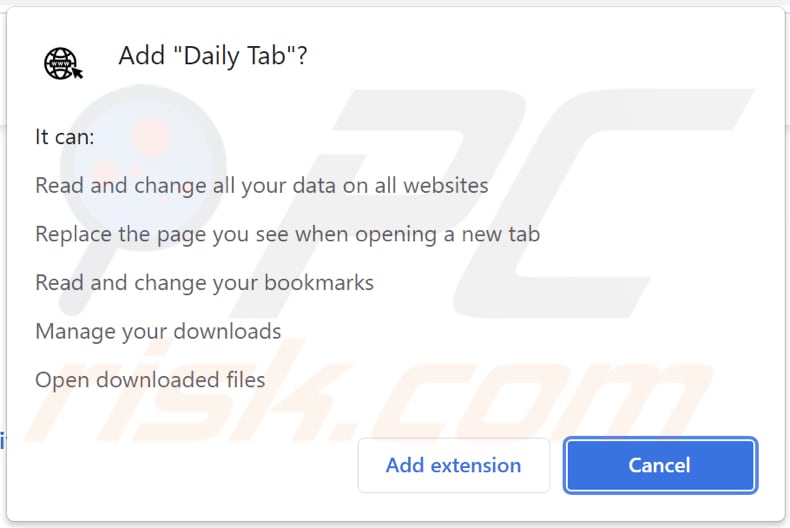 daily tab browser hijacker browser melding
