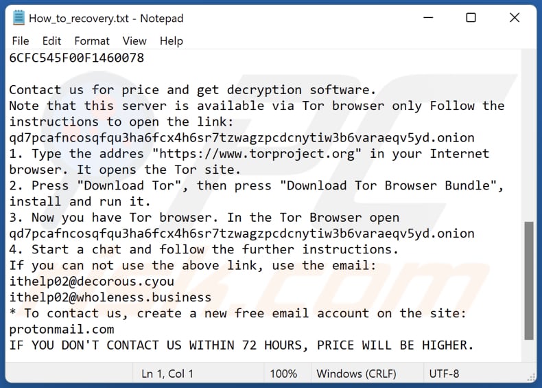 Farattack ransomware tekst bestand (How_to_recovery.txt)