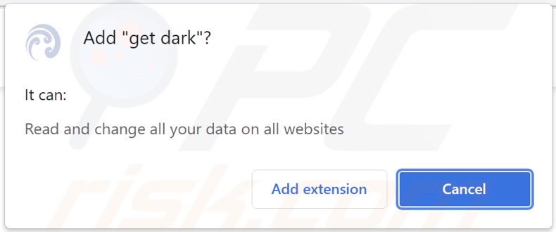 Get Dark browser hijacker vraagt om machtigingen